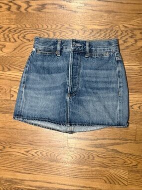 Citizens Of Humanity Light Blue Denim Skirt with Cream Patch